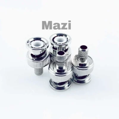 Mazi BNC Male Right Angle Crimp Connector For 5D-FB.LMR300 Cable